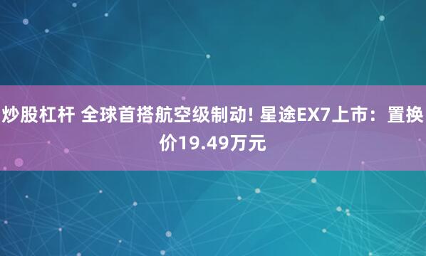 炒股杠杆 全球首搭航空级制动! 星途EX7上市：置换价19.49万元